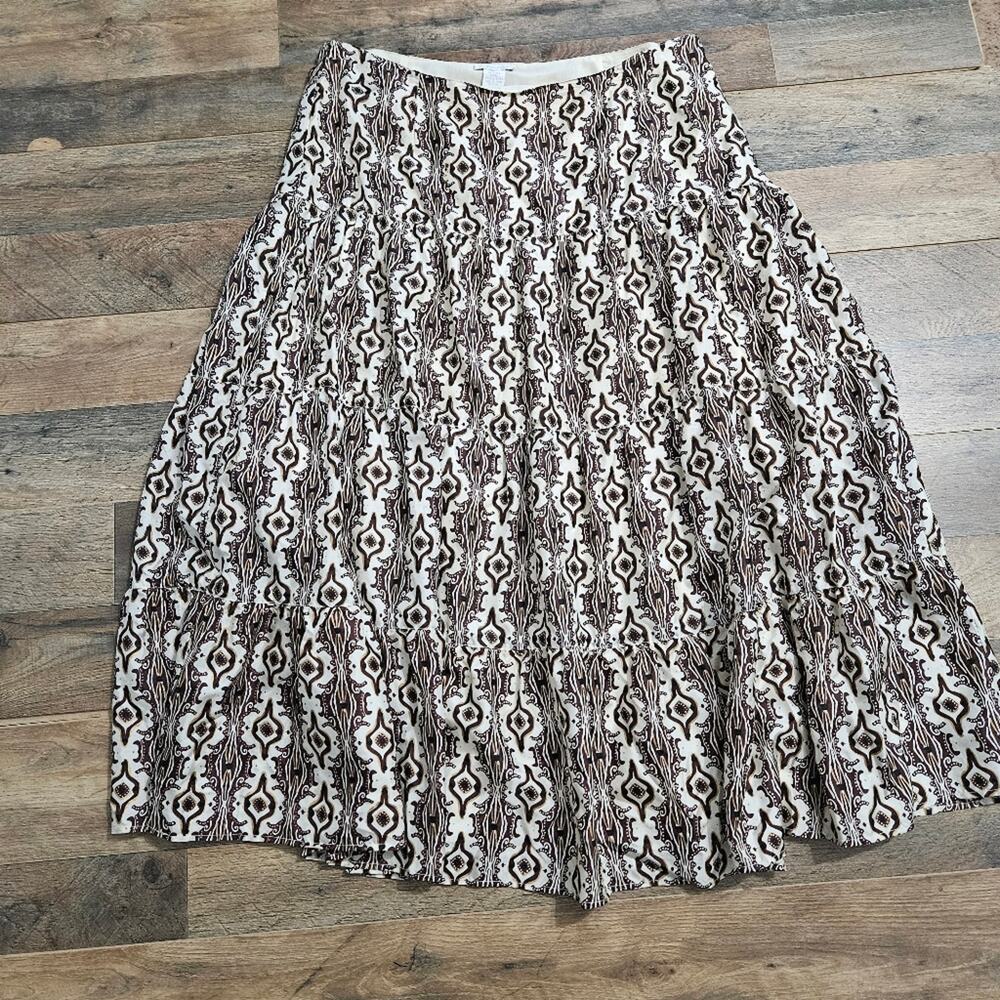 Marshall Fields Skirt Womens 100% Silk Midi‎ Full Boho Cottagecore 14